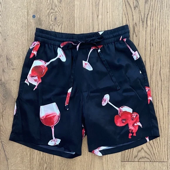 NAHMIAS Fine Wine Silk Shorts